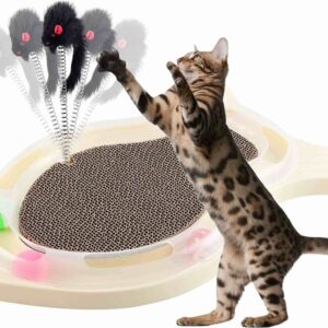 Cat Scratching pad with Furry Mouse